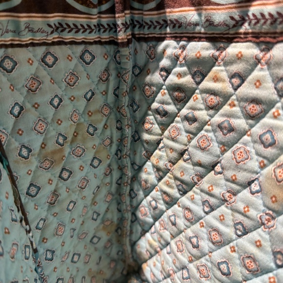 Vera Bradley Java Blue Retired Tote Bag Brown Turquoise - Picture 10 of 14